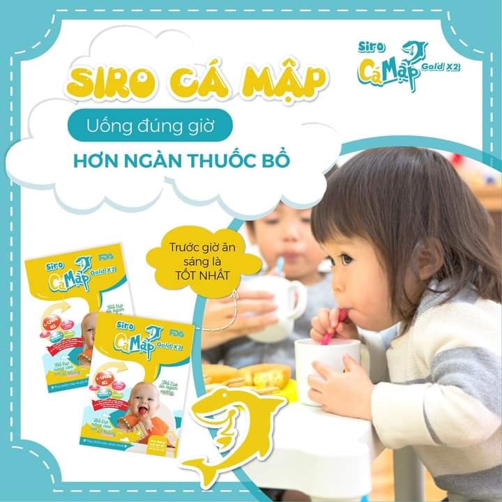 (Mẫu Mới, Date Xa) Siro Ăn Ngon Cá Mập Gold X2 Baby Shark  -  Hộp 30gói