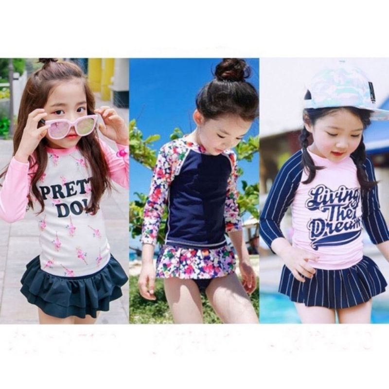 Bộ bơi dài tay cho bé gái từ 10-35kg