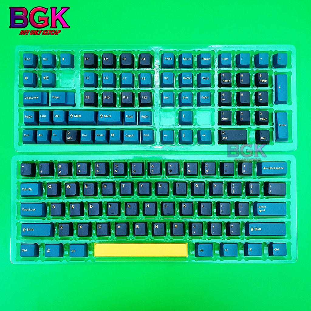 Bộ Keycap Green Mars PBT Double Shot OEM 126 Phím Font chữ đẹp,PBT Dày, Cân nhiều layout