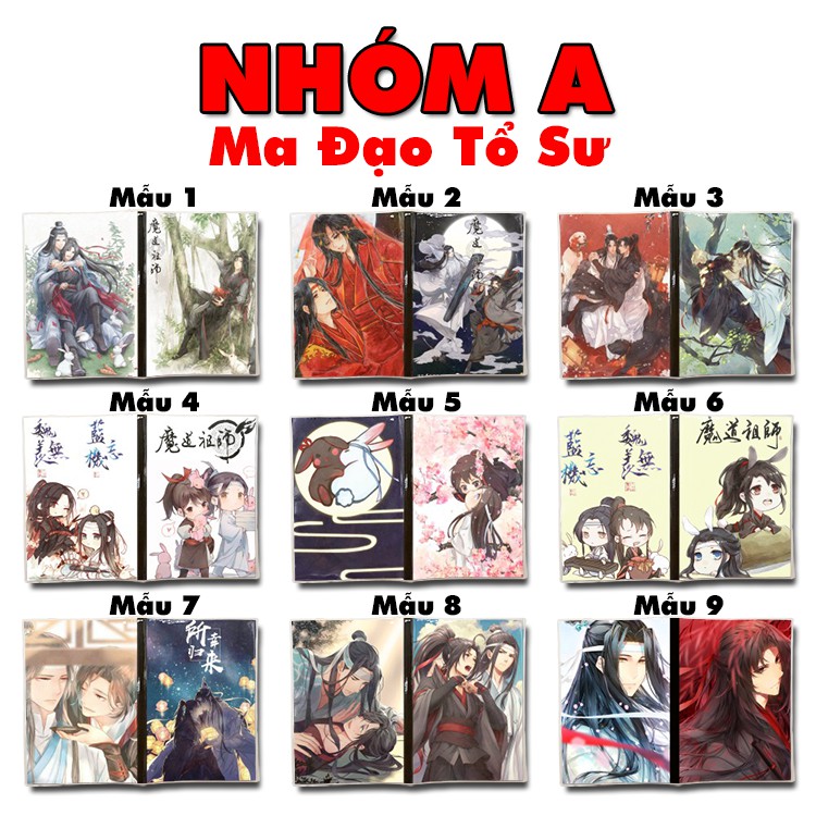 Sổ tay Anime Ma Đạo Tổ Sư + Thiên Quan Thứ phúc khổ A5 bìa in hình hoạt hình xinh xắn giấy dày có kẻ sọc 120 trang