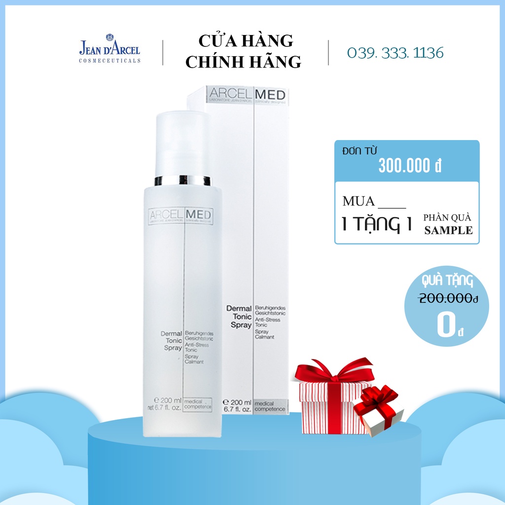 [CHÍNH HÃNG] Xịt khoáng Jean D arcel giúp làm dịu da - Dermal tonic spray 200ml