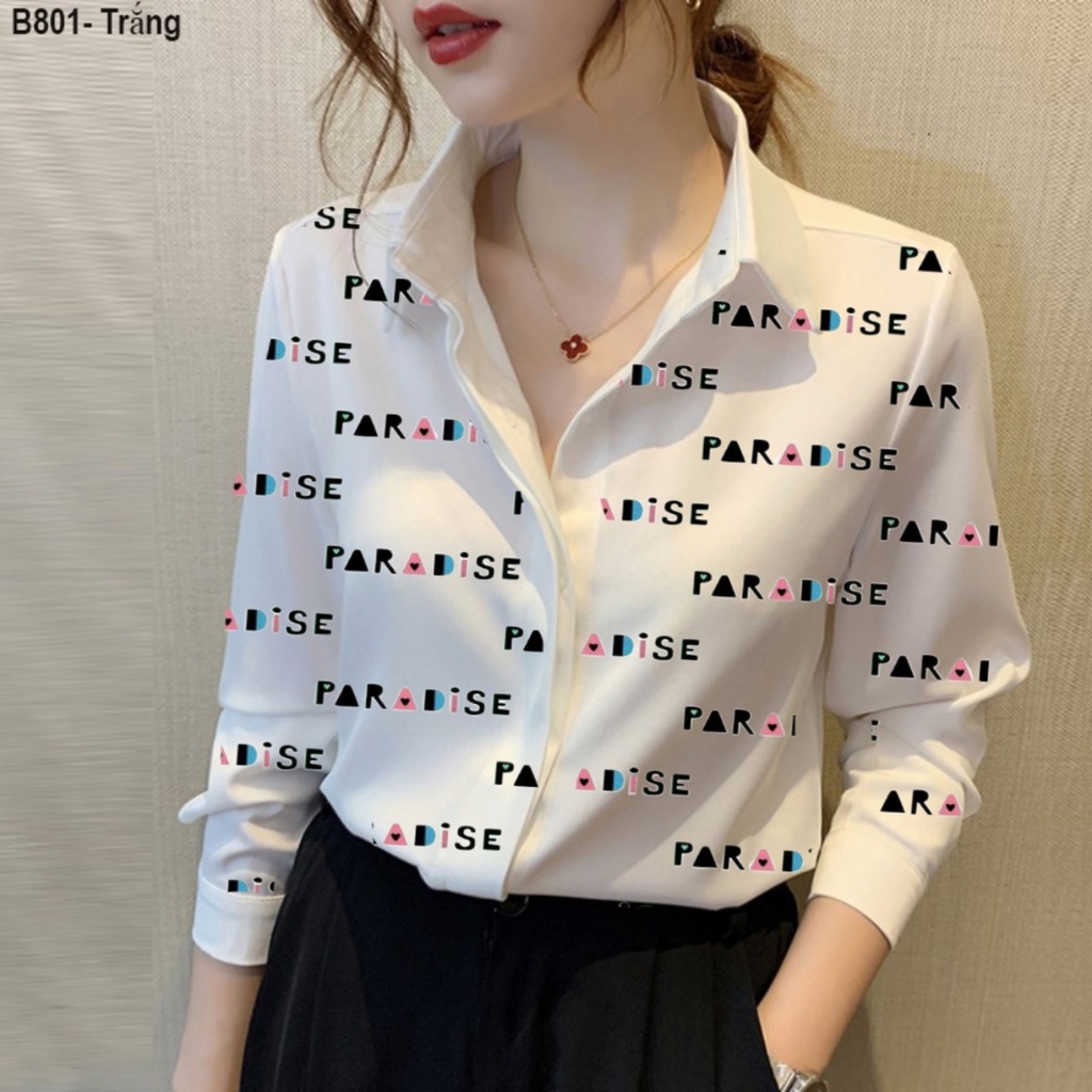 Áo Sơ Mi Nữ Tay Dài Cao Cấp Không Nhăn Vải Lụa Thoáng Mát, Kiểu Hàn Quốc (có bigsize 40_75kg)
