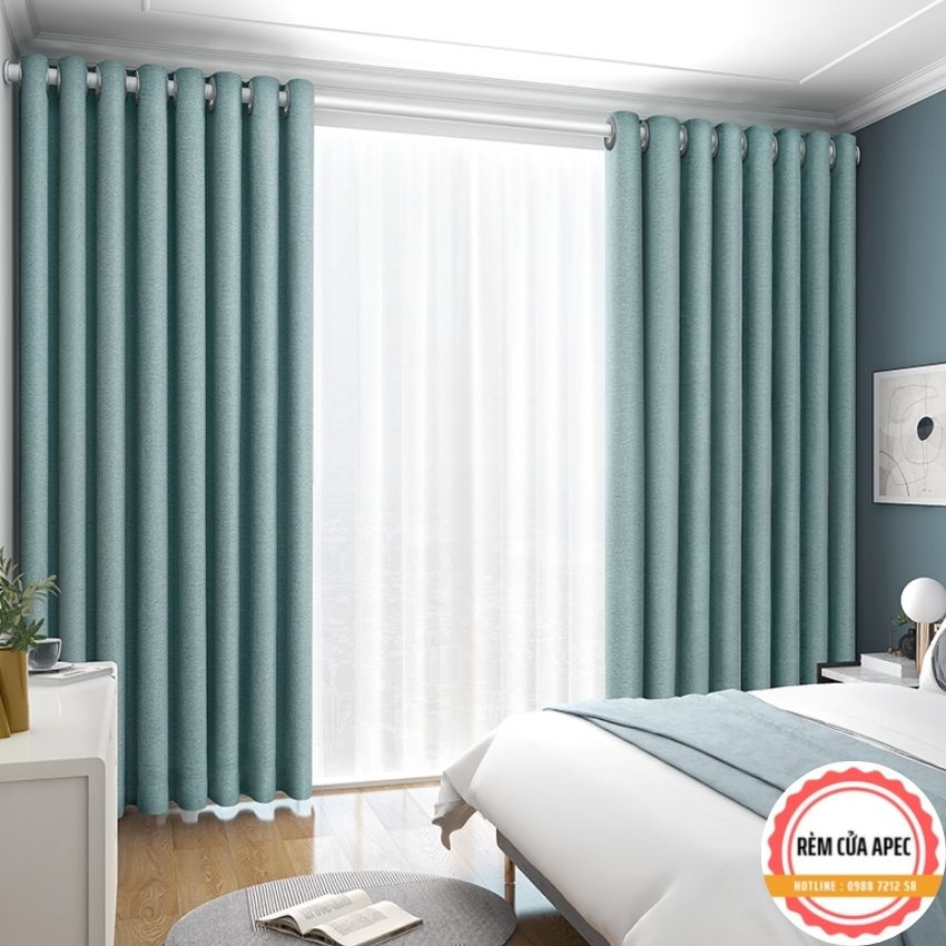 Rèm cửa sổ combo rộng 1m đầy đủ phụ kiện  - Vải dệt 3 lớp chống nắng, cản sáng, chống tia UV