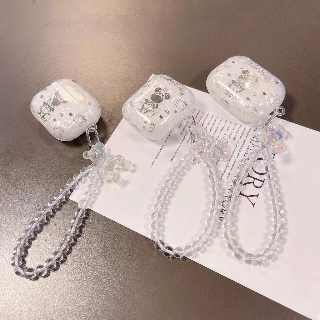 Vỏ Bảo Vệ Hộp Sạc Tai Nghe Airpods 1/2 Pro Bluetooth Mềm Hình Mickey Và Chuỗi Xích Hoạt Hình Dễ Thương