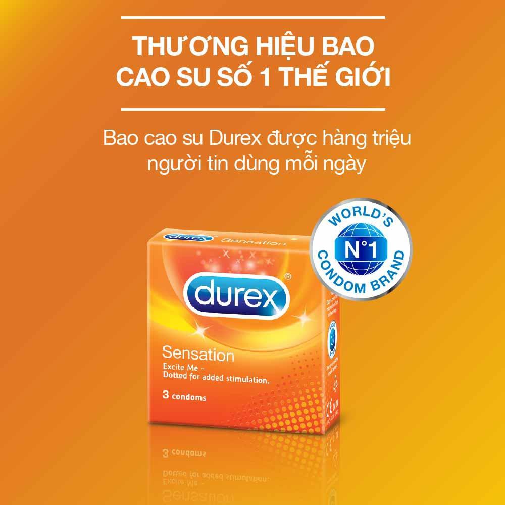 Bao cao su Durex sensation 3 bao siêu kích thích và lôi cuốn size52mm