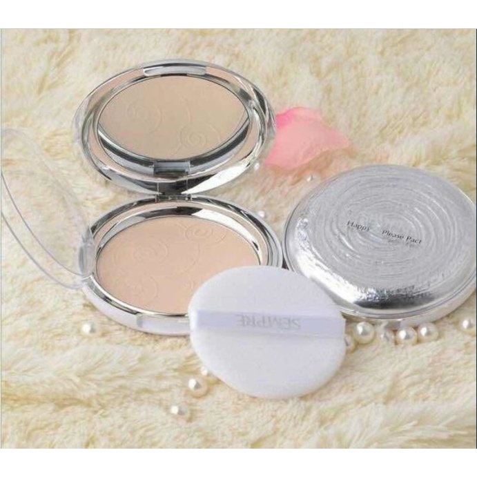 phấn nền Sempre Happy &amp; Please Pact Geo nâng tone kiềm dầu che khuyết điểm chống nước chống nắng SPF 20 chống bết dính