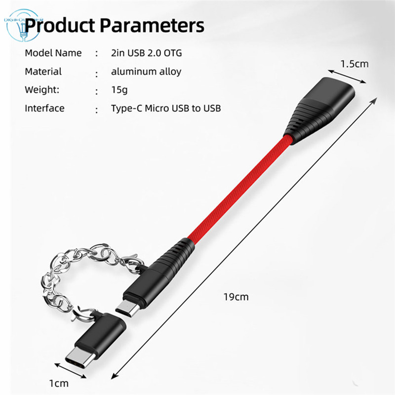 Cáp chuyển đổi 2 trong 1 đầu cắm usb otg type c micro usb sang ổ cắm usb 2.0