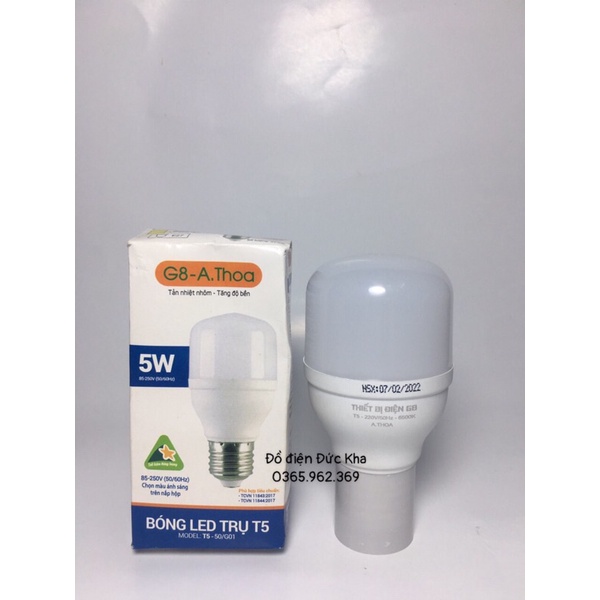 BÓNG LED TRỤ NHÔM G8 ĐỦ SỐ