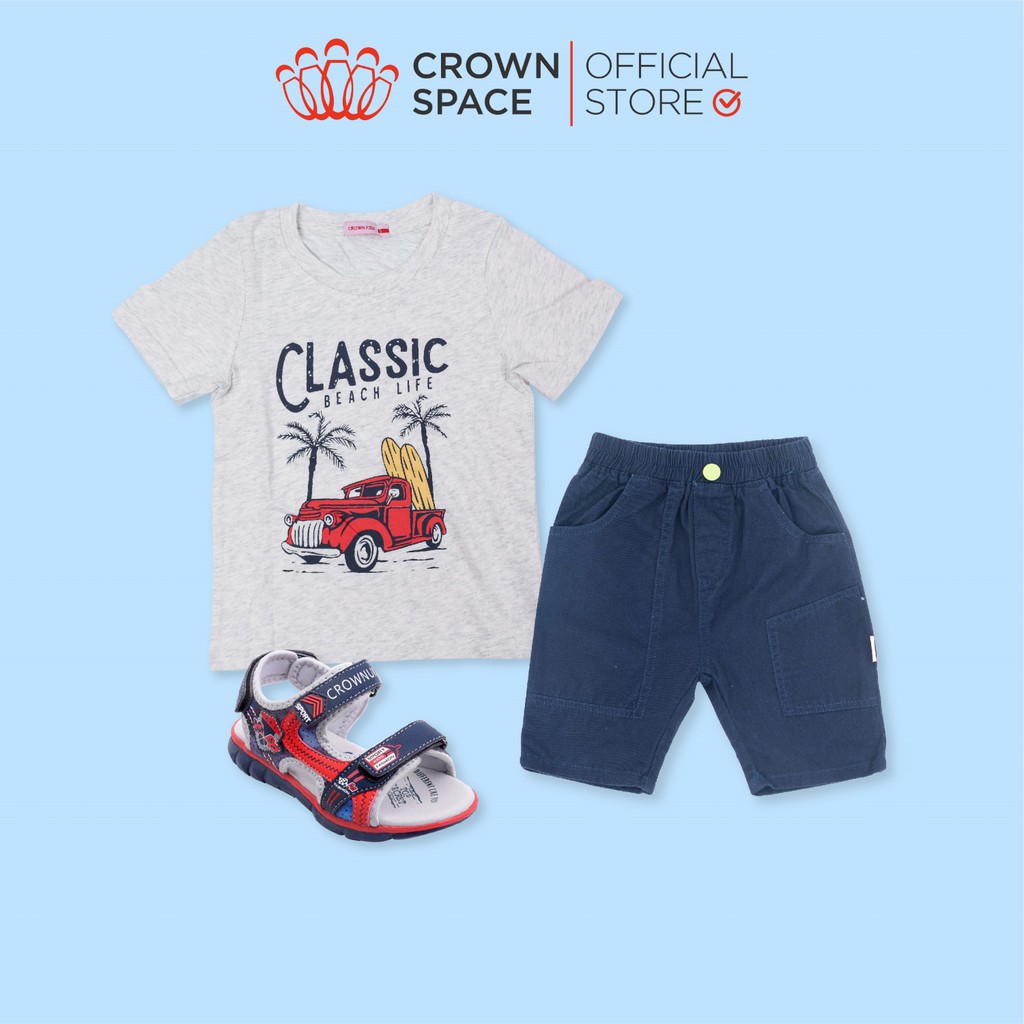 Set Quần Áo Bé Trai Chính Hãng Crown Kids Mùa Hè Năng Động Gồm Áo Và Quần 11