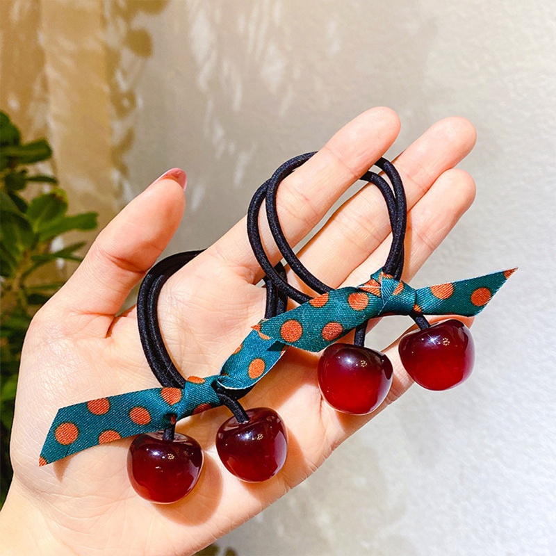 Dây Buộc Tóc Quả Cherry Co Giãn Dành Cho Nữ