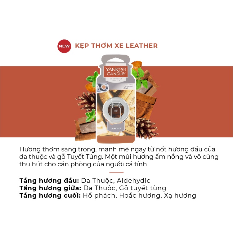 Kẹp thơm xe Yankee Candle - Leather