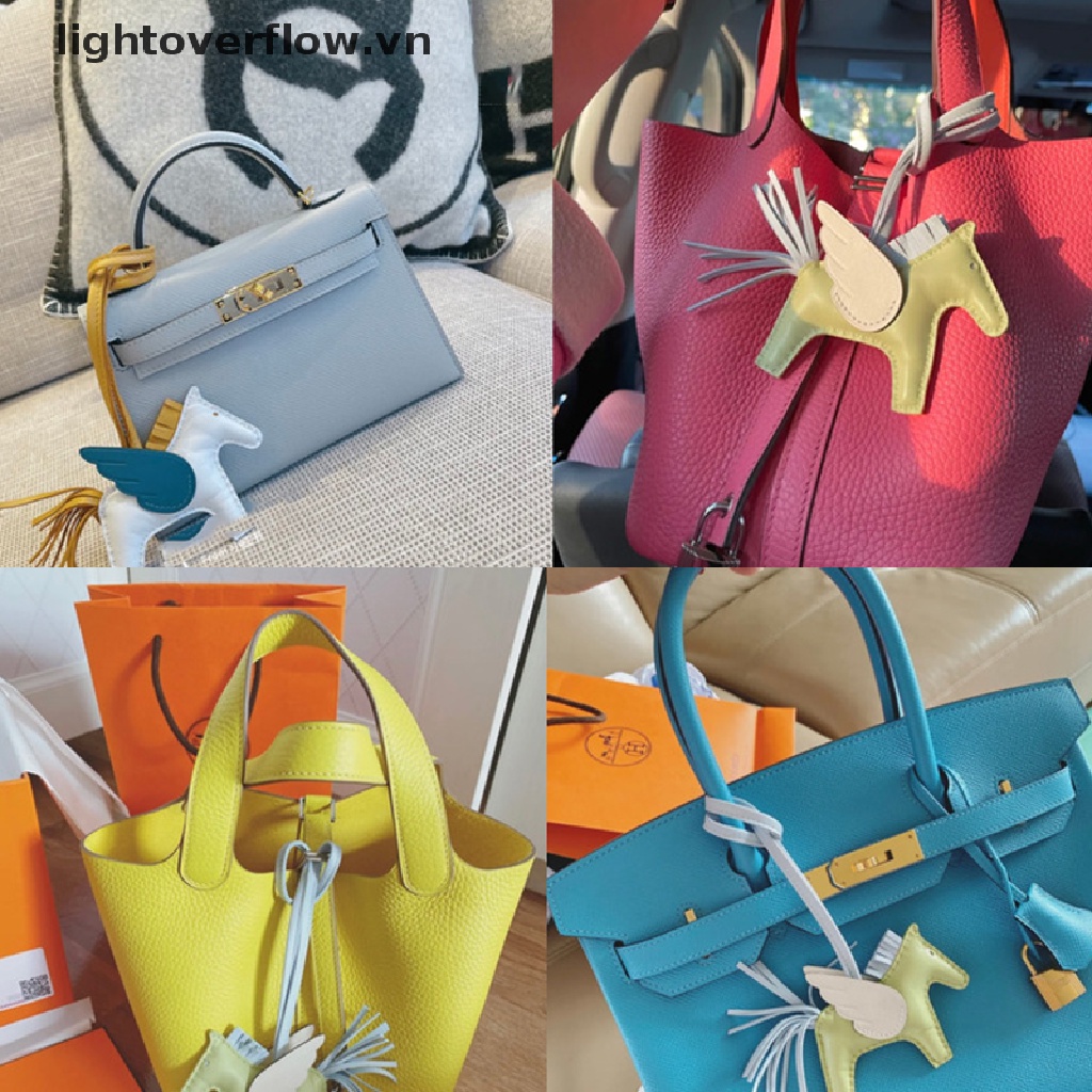 Móc Treo Chìa Khóa Bằng Da PU Hình Ngựa Nhiều Màu Trang Trí Túi Xách Nữ