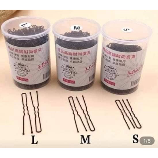 Ghim Chữ U 500g Cài Tóc Chuyên Nghiệp chính hãng  bọc sơn đen chống gỉ có sẵn 3 size S,M,L
