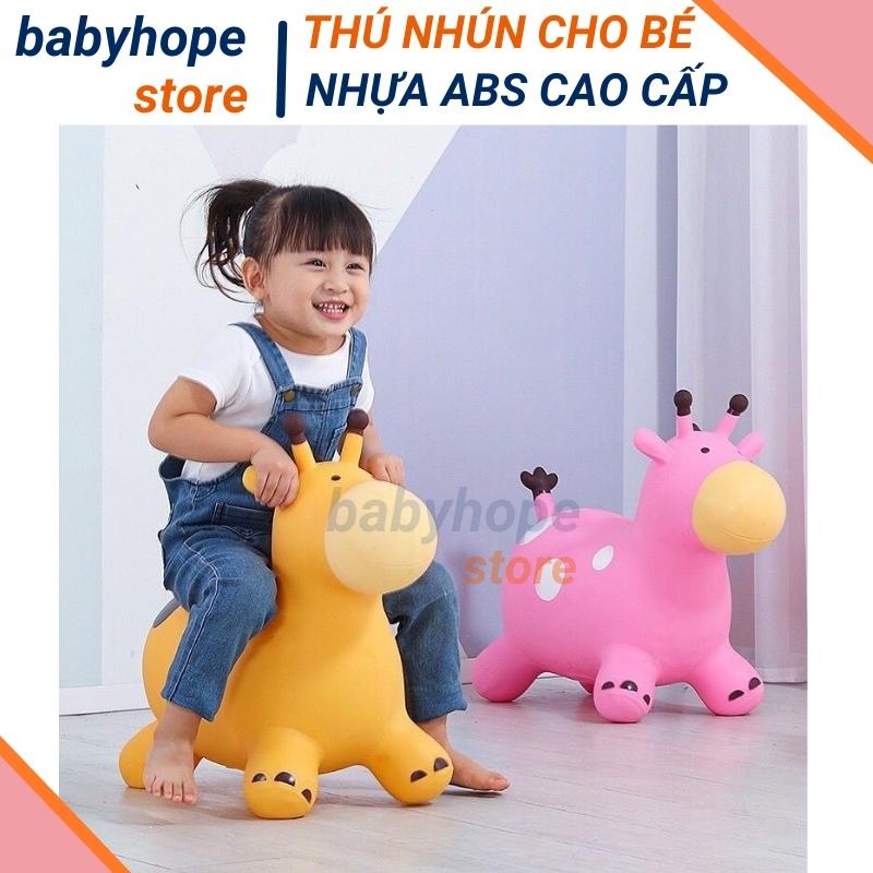 Thú nhún cho bé hình ngựa có nhạc Babyhope, con nhún ngựa cho bé đáng yêu tặng bơm