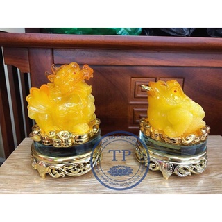 Đôi cóc tỳ hưu vàng - đồ thờ cúng phong thủy tịnh phương