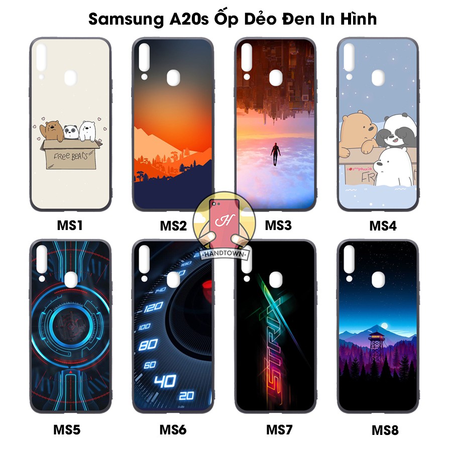 Ốp lưng Samsung Galaxy A20s dẻo đen in hình