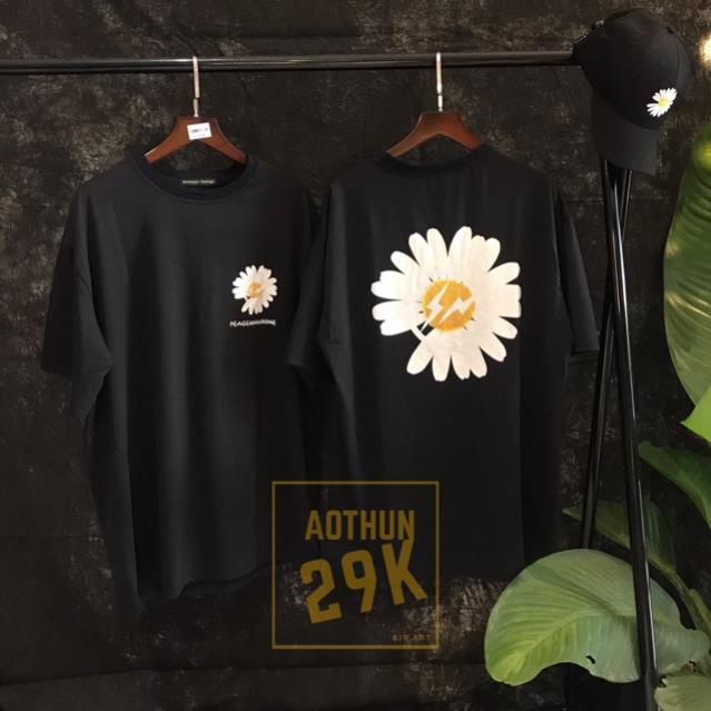 ÁO THUN UNISEX TAY LỠ HOA CÚC MINESONE 4 MÀU