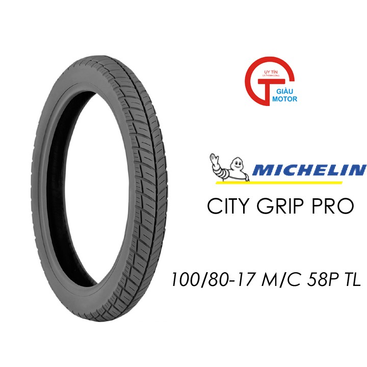 Vỏ lốp xe máy 100/80-17 M/C CITY GRIP PRO 58P TL Hãng Michelin Thái Lan