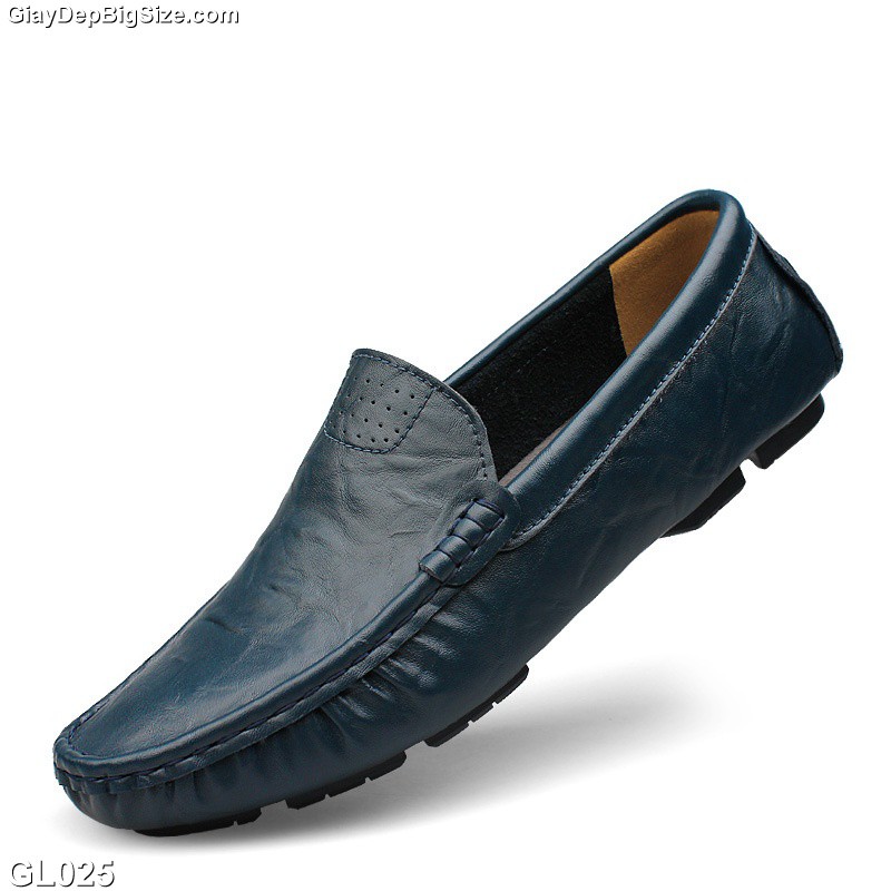 Giày mọi xỏ giày lười big size cỡ lớn cho nam chân to làm bằng da bò thật