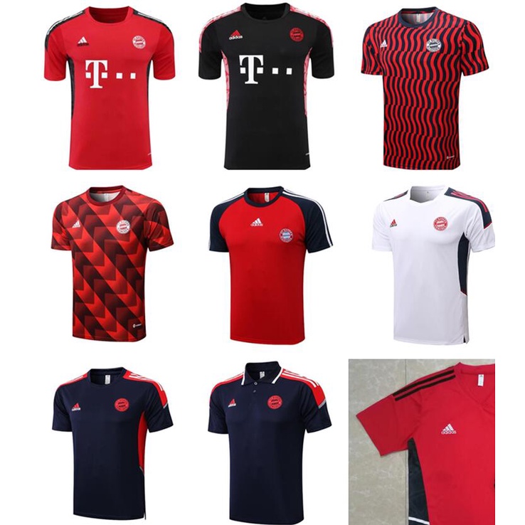 Áo Thun Polo Tay Ngắn Màu Đỏ Số 22 23 Bayern Munich