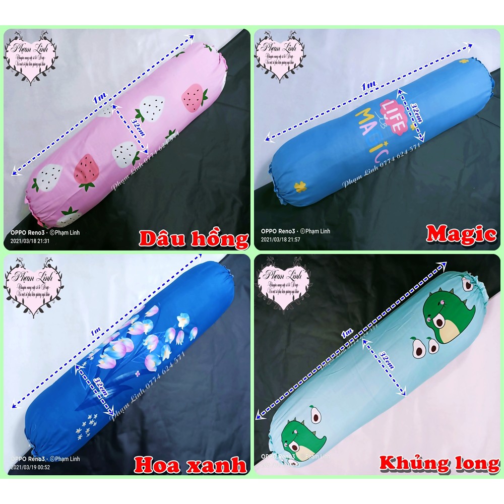 [1m*32cm] Vỏ gối-Áo gối ôm vải cotton poly || Vỏ gối bọc ngoài bảo vệ ruột gối ôm