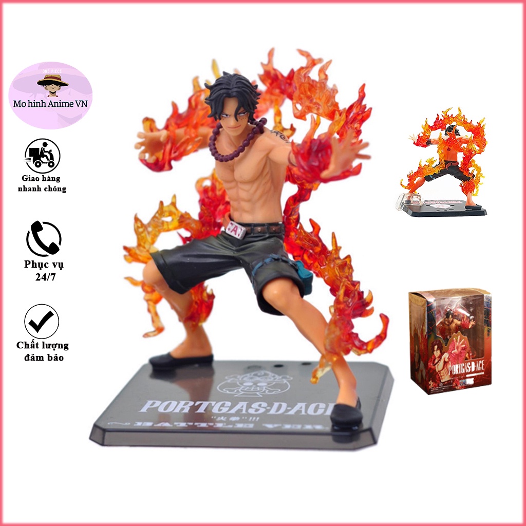 Mô hình nhân vật Ace hỏa quyền phiên bản Firefist cao cấp hiệu ứng chiến đấu đặc biệt, figure one piece Ace