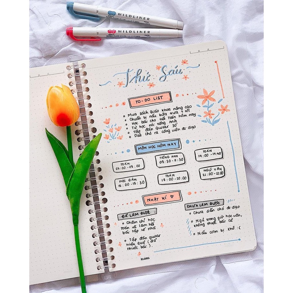 Sổ KLONG Binder B5 A4 120gsm CÒNG NHỰA 26 30 LỖ caro dotgrid kẻ ngang chính hãng 100%