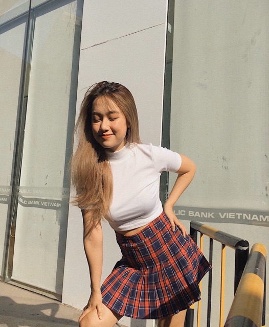 ÁO CROPTOP THUN GÂN CỔ LỌ NGẮN TAY