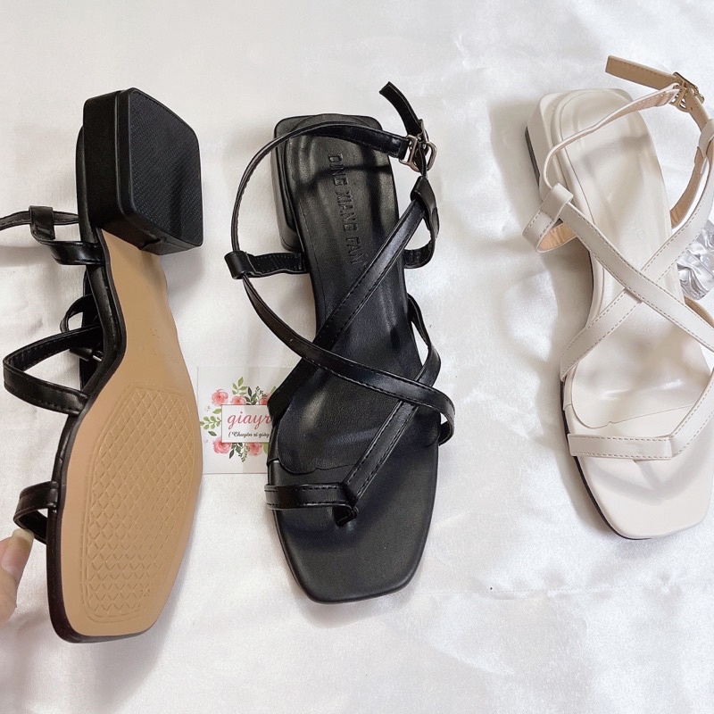 Sandal xỏ đan dây đế xịn vnxk gót 2cm