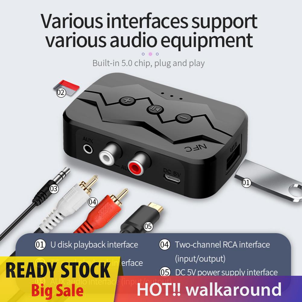 walkaround 2 in 1 Bluetooth-compatible Audio Transmitter Receiver NFC Handsfree Call Dongle Kit