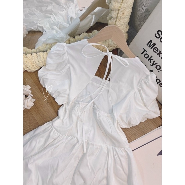 ĐẦM MIDI TRẮNG KHOÉT LƯNG TAM GIÁC