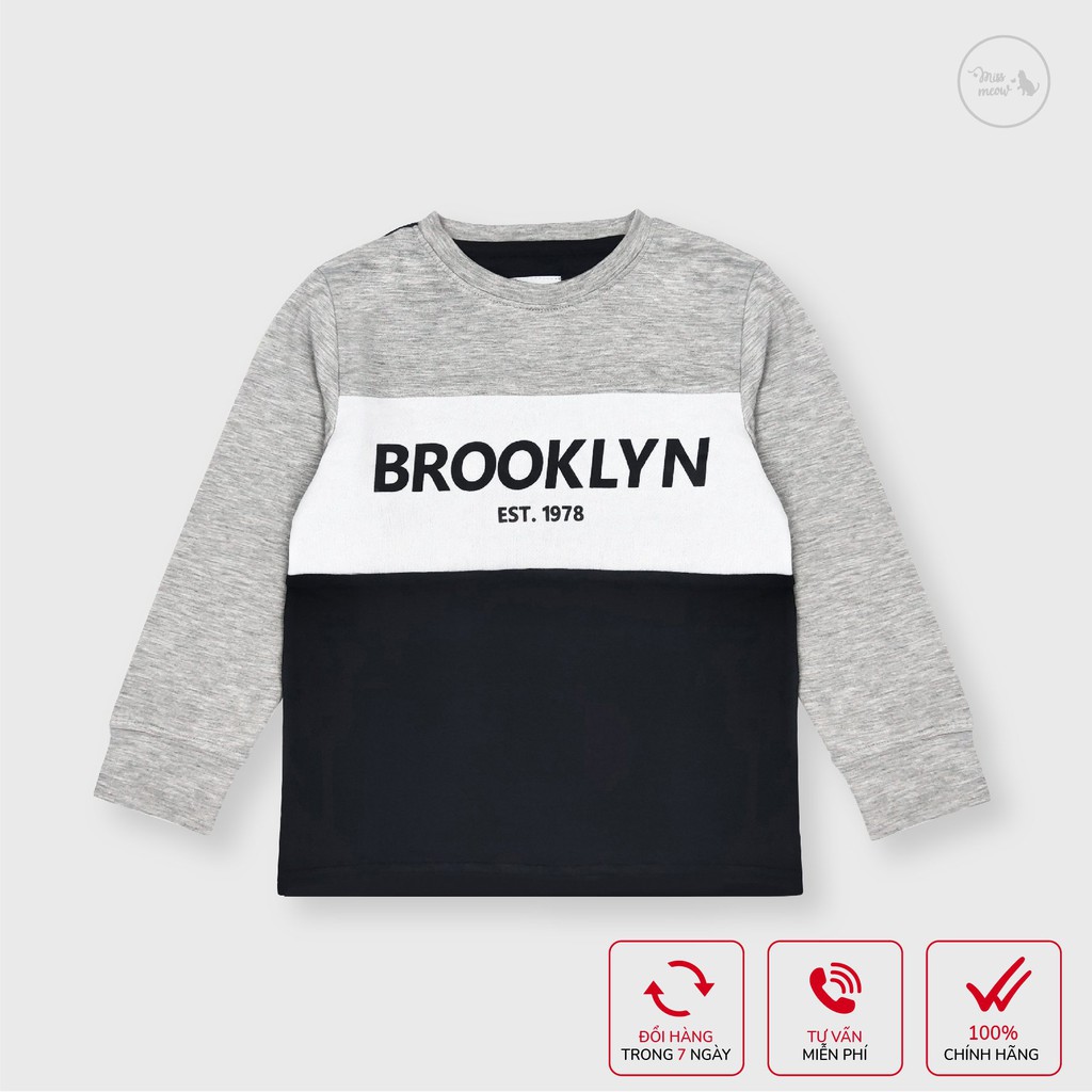 [Made in Vietnam] Bộ dài tay bé trai BIGFOX - MISSMEOW size đại, bộ thu đông cho Bé chất cotton 3 màu brooklyn 3-11 tuổi