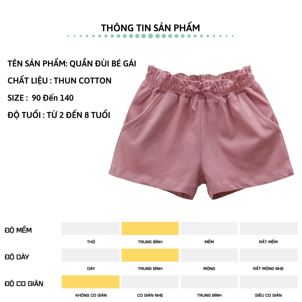 Quần short bé gái 27Kids 27Home sooc đùi mềm nữ mềm mỏng mát cho trẻ từ 2-10 Tuổi GSPS1