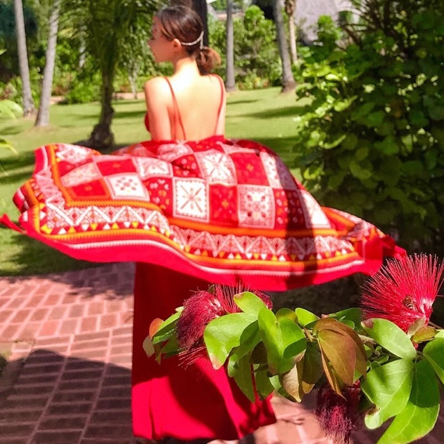 Khăn choàng du lịch biển khăn choàng boho in hoạ tiết thổ cẩm