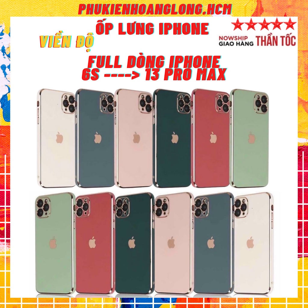 Ốp lưng Iphone viền mạ vàng giả 12 logo táo độc lạ dẻo bóng; 6G/6S ;7/8G ;6PLUS ;7/8PLUS ;X/XS ;XR ;11 ;11PRO ;11PRO MAX