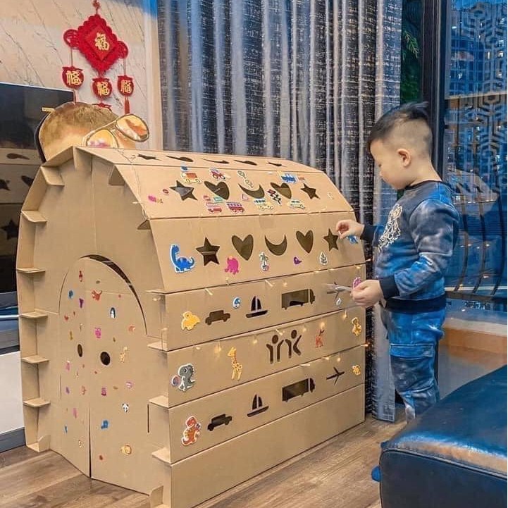 Nhà Giấy Carton Lắp Ráp Cho Bé