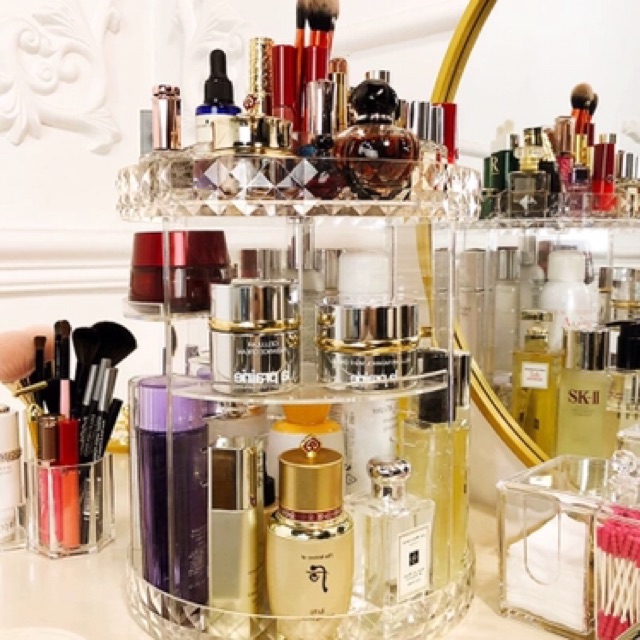 Kệ đựng mỹ phẩm xoay tròn meka hàng đẹp