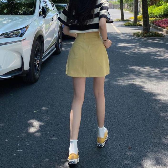 Chân váy jean Lưng Cao Dáng Chữ A Phong Cách Hàn Quốc | BigBuy360 - bigbuy360.vn