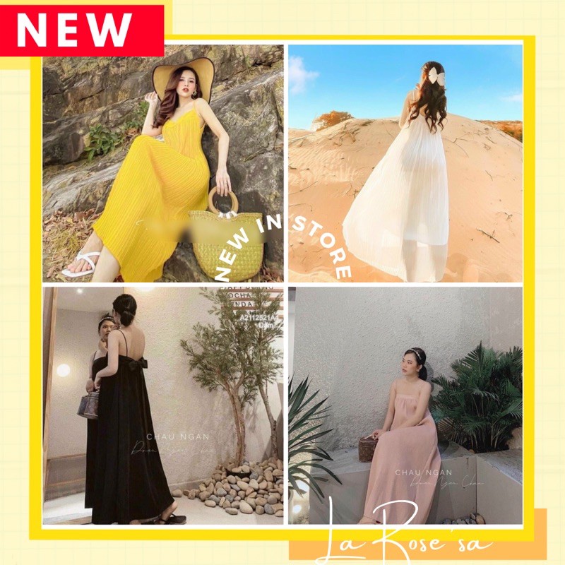 🦋 Đầm Maxi Suông Dập Ly Cột Nơ Sau ✨ | BigBuy360 - bigbuy360.vn