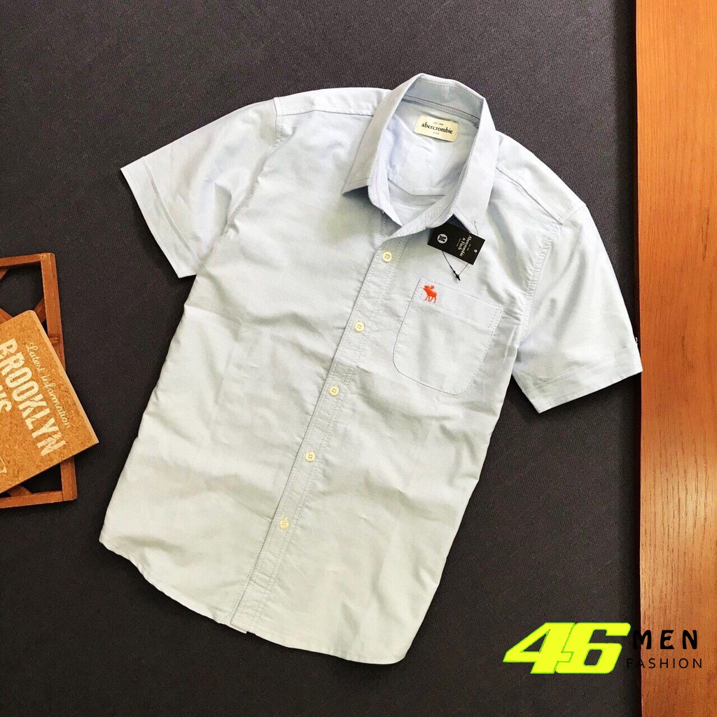 Áo sơ mi nam trơn cộc tay có túi thêu hươu MFM312 | BigBuy360 - bigbuy360.vn