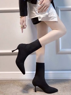 Bốt cao cổ gót nhọn đế 7cm (ảnh thật)