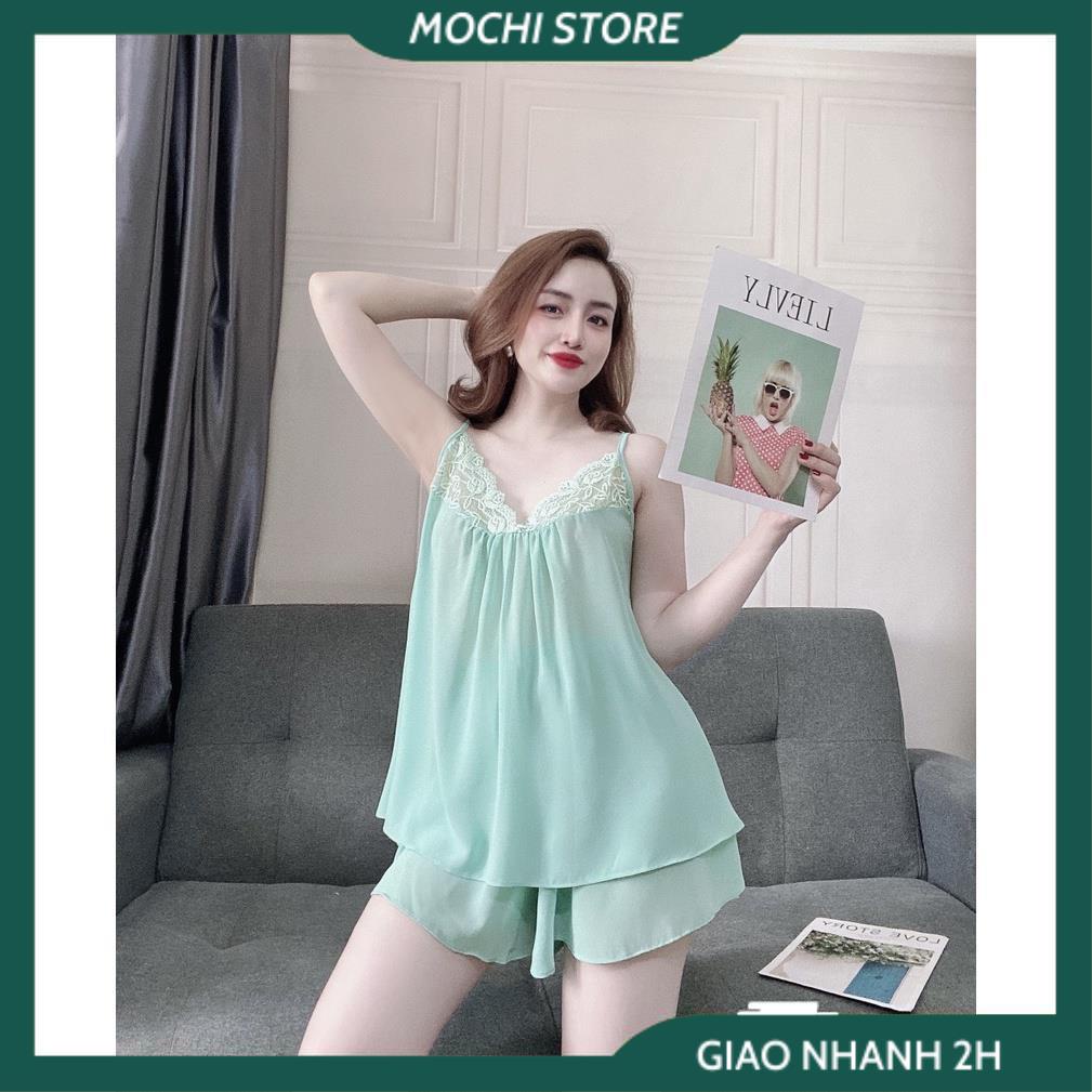 Đồ Ngủ Sexy, Đồ Bộ Nữ, Bộ Áo 2 Dây Phối Ren Quần Cọc Dáng Rộng Chất Voan Màu Trơn Mềm Mịn Form Dáng Rộng Dưới 65 Kg Mặc | BigBuy360 - bigbuy360.vn