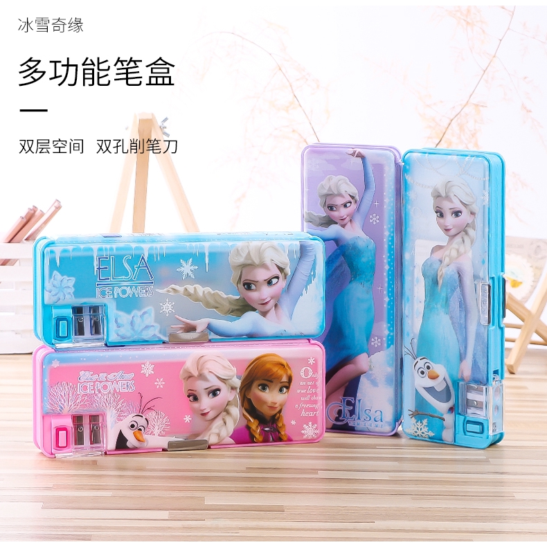 Hộp Đựng Đồ Dùng Văn Phòng Phẩm Bằng Nhựa Hình Công Chúa Elsa Anna Trong Phim Frozen