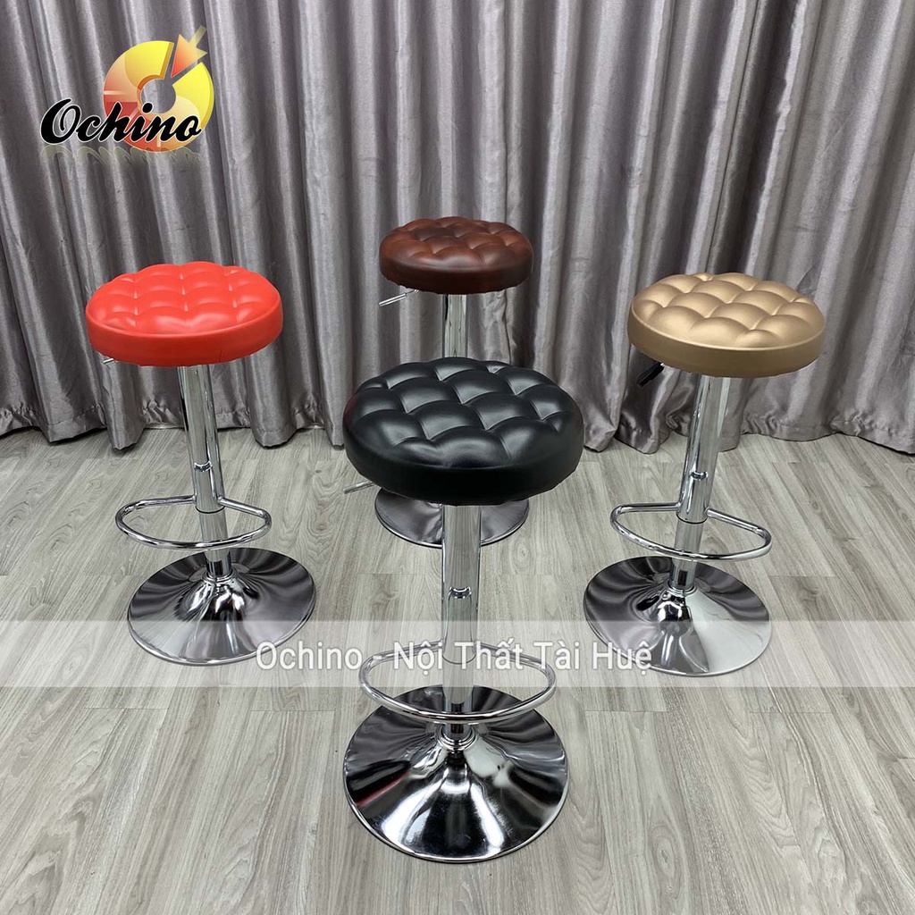 Ghế Makeup, Ghế Quầy Bar Mẫu Tròn Múi Điều Chỉnh Độ Cao 60/80 Và Xoay 360 Độ Phong Cách Hiện Đại (Đủ Màu)