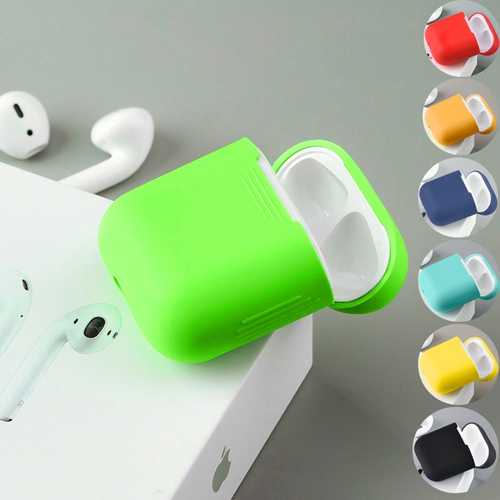 Vỏ silicon MÀU  bảo vệ  tai nghe  AirPods ,chống sốc, chống bụi  SIÊU SANG TRỌNG (kèm móc khóa ) educase86