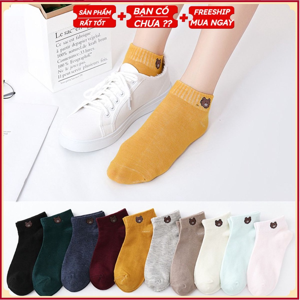 Tất Cổ Ngắn Dáng Hàn Quốc Mặt Gấu T4