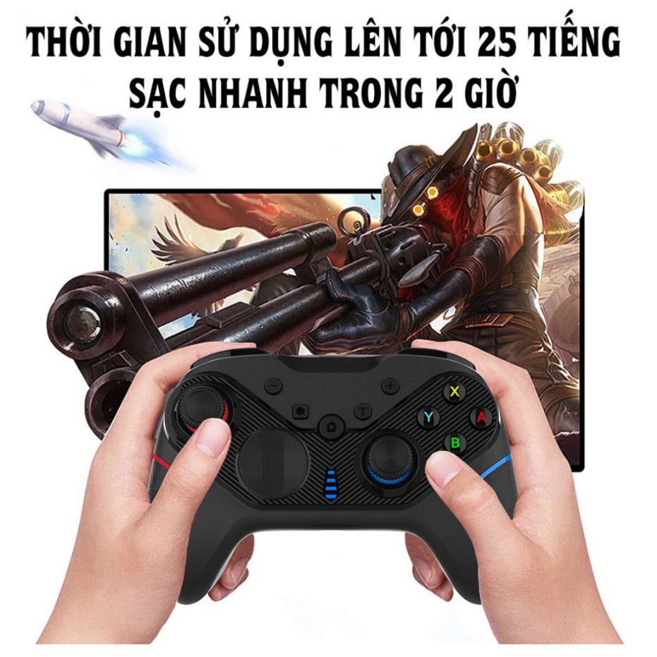 Ship Hỏa Tốc Hà Nội Tay Cầm S818 Không Dây Bluetooth Cho máy Nintendo Switch / PC / Laptop / Android / TV Box / PS4