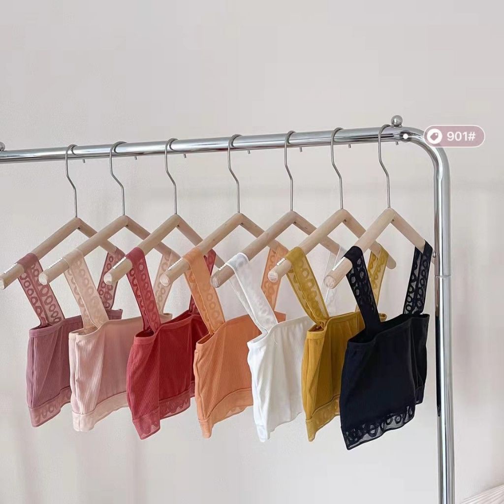 Áo bra nữ gân tăm, Áo lót 2 dây ren đệm mút mỏng đẹp và gợi cảm LANIXA B901