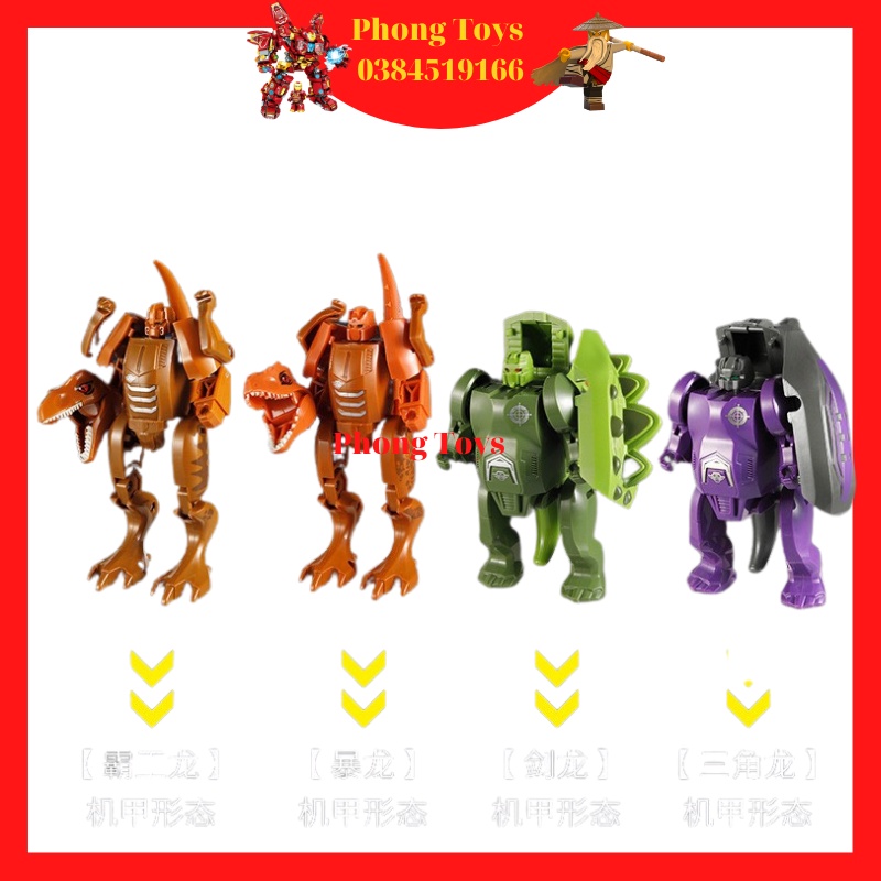 [Có sẵn] [Ảnh thật] LẮP RÁP KHỦNG LONG BẠO CHÚA DINOSOUR T-REX BIẾN HÌNH ROBOT NGƯỜI MÁY KHỦNG LONG