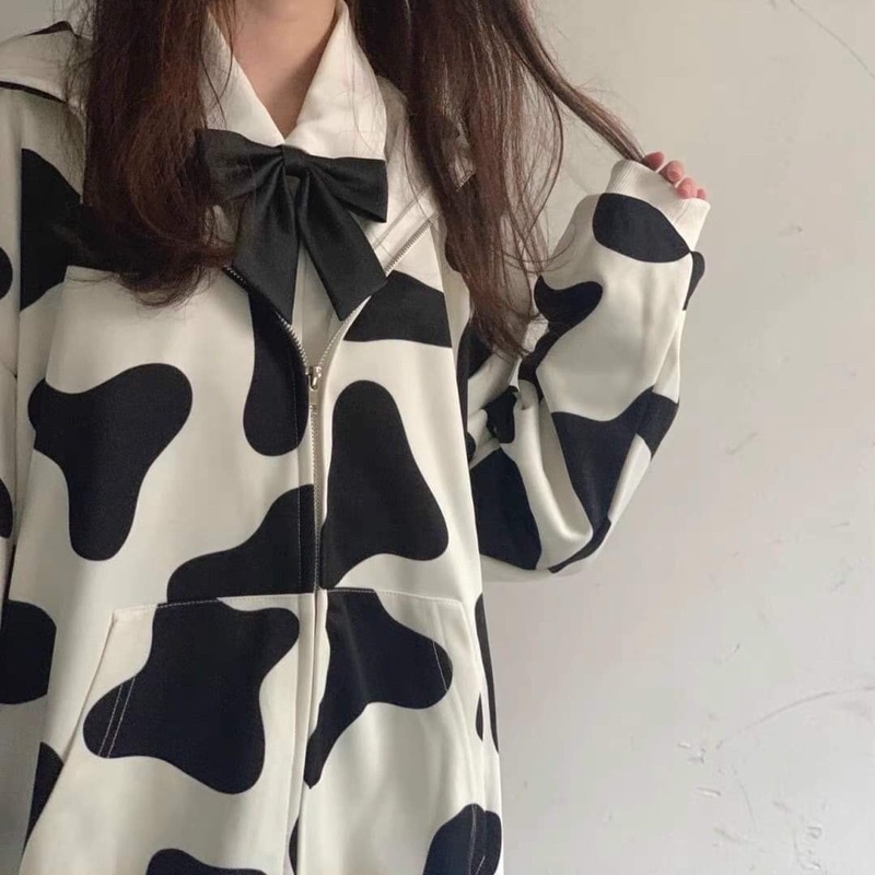 [BÁN SỈ] Aó Khoác Hoodie UNISEX Hình Bò Sữa Chất Nỉ cotton